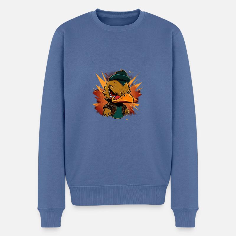 Angry duck 3 - Männer Premium Bio Pullover - Taubenblau