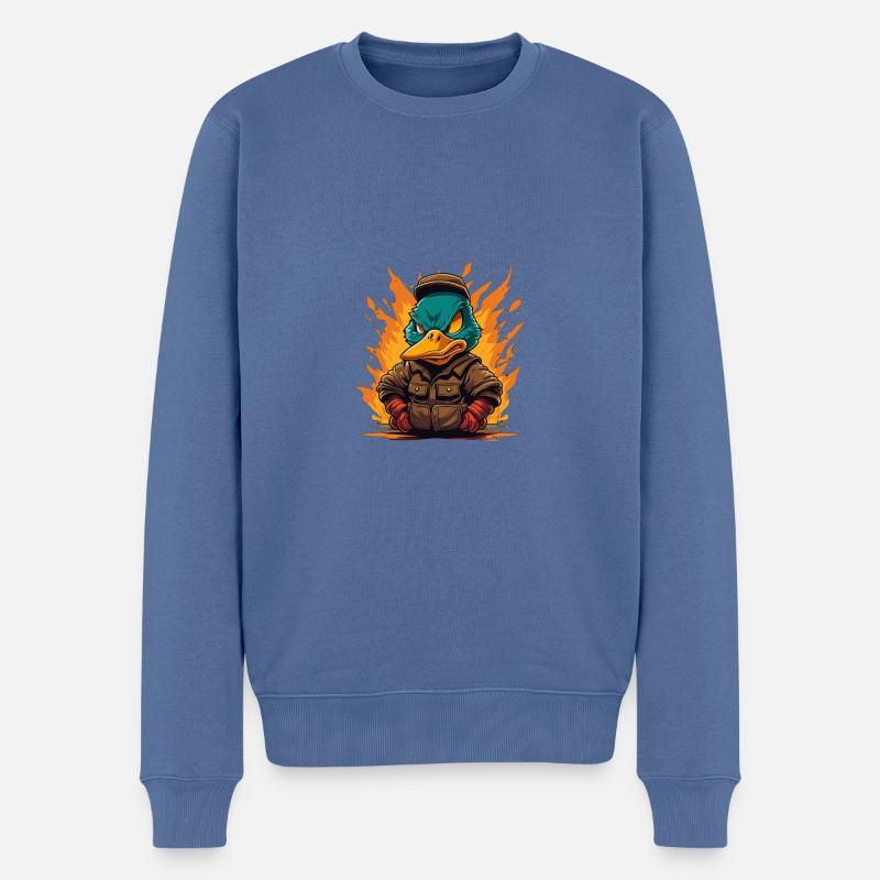 Angry duck4 - Männer Premium Bio Pullover - Taubenblau