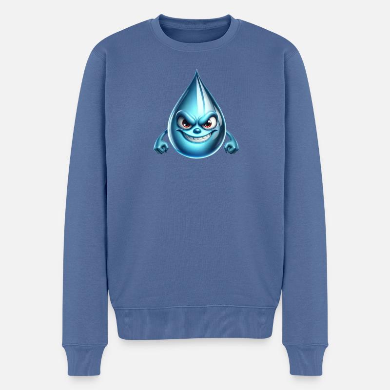 Böser Wassertropfen - Männer Premium Bio Pullover - Taubenblau