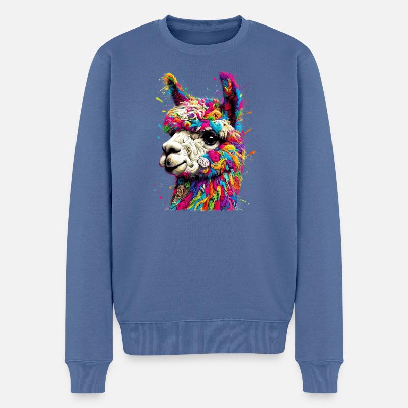 Alpaga - Pull Premium bio Homme - bleu pigeon