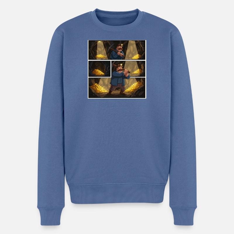 Abenteuer im Goldenen Schatz - Männer Premium Bio Pullover - Taubenblau