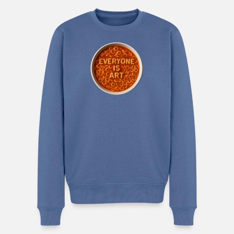 Everyone is Art Buchstabensuppe - Männer Premium Bio Pullover - Taubenblau