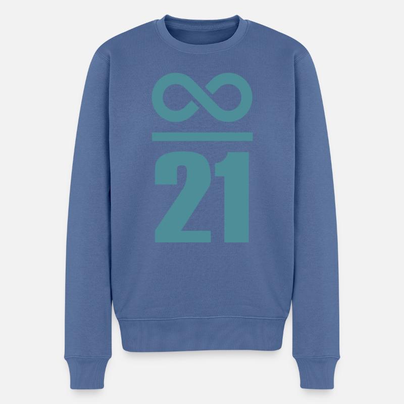 Unendlich durch 21 Millionen Bitcoin - Männer Premium Bio Pullover - Taubenblau