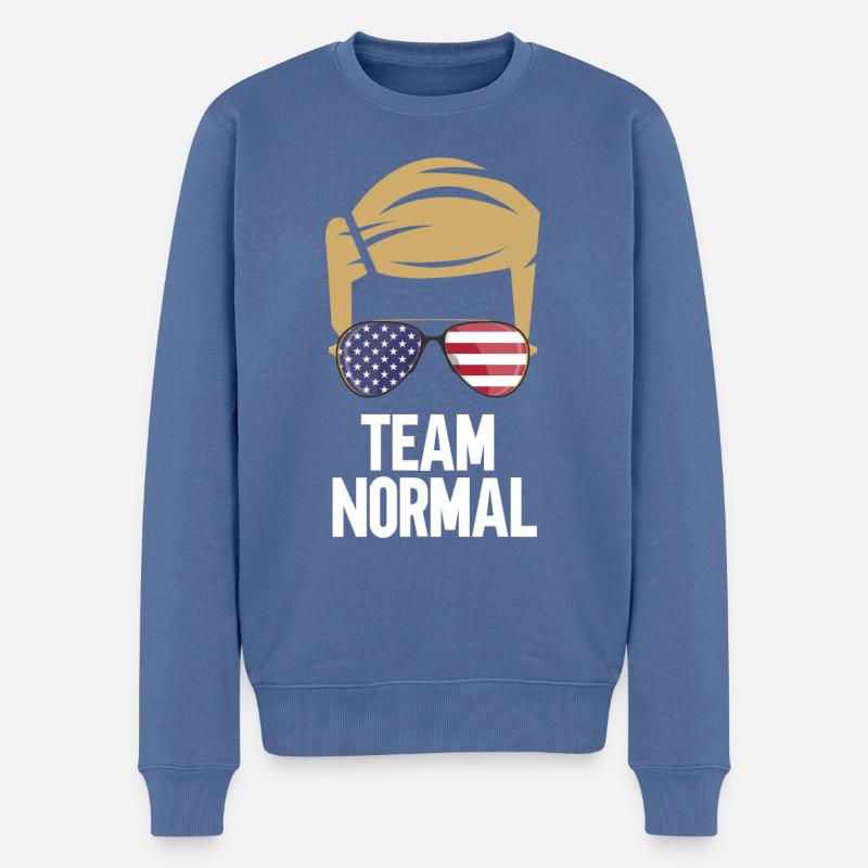Team Normal - Männer Premium Bio Pullover - Taubenblau