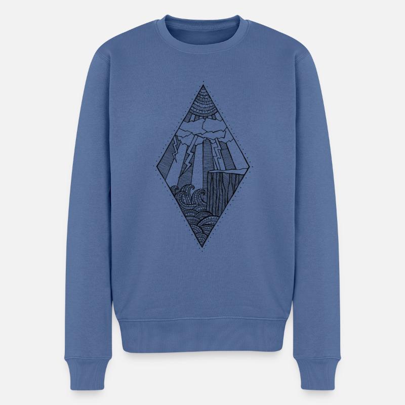 La tempête - Pull Premium bio Homme - bleu pigeon