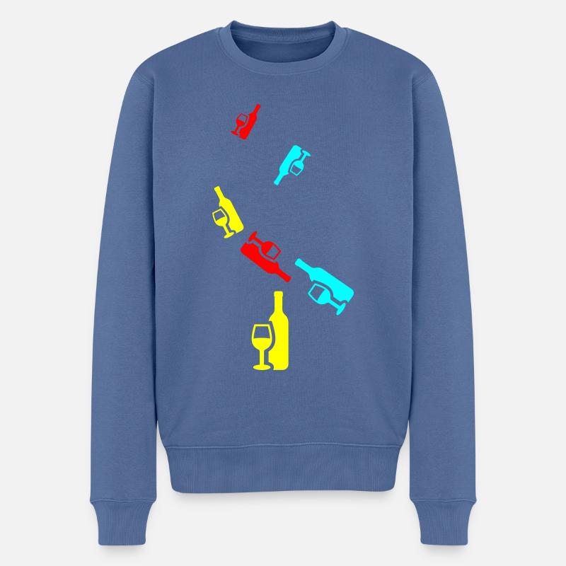 Wein Icon - Männer Premium Bio Pullover - Taubenblau