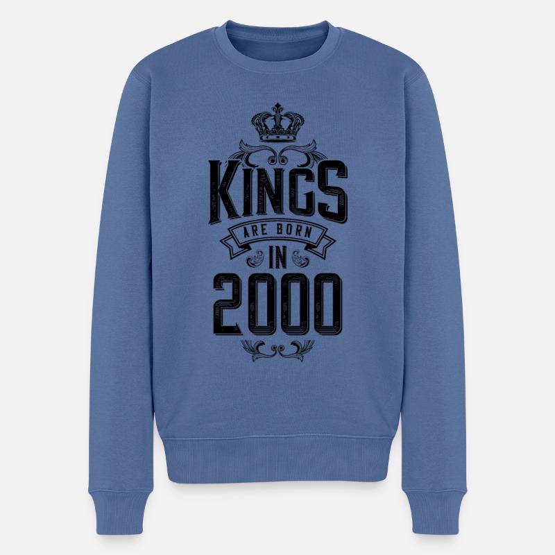 kings are born 2000 - Männer Premium Bio Pullover - Taubenblau