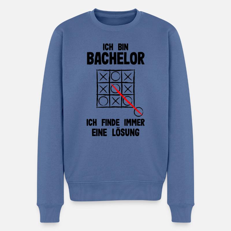 Abschluss Ich Bin Bachelor Ich Finde Immer Eine Lö - Männer Premium Bio Pullover - Taubenblau