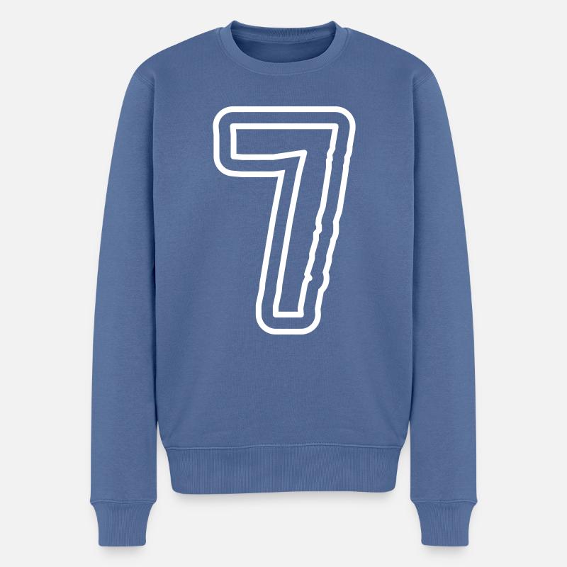 7 Zahl symbol - Männer Premium Bio Pullover - Taubenblau