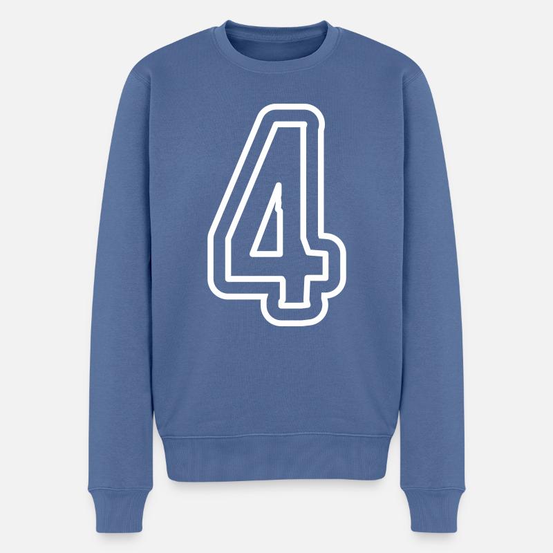 4 Zahl symbol - Männer Premium Bio Pullover - Taubenblau