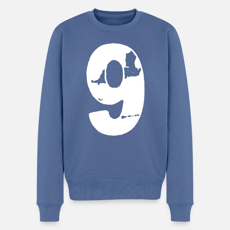 9 Maillot numéro - Pull Premium bio Homme - bleu pigeon