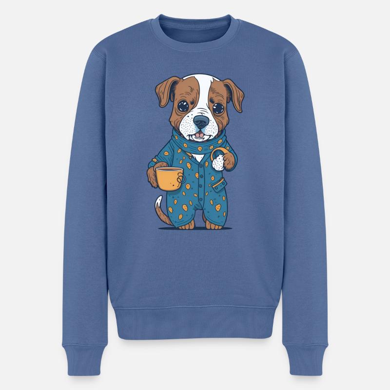 Le Mug Dog - Pull Premium bio Homme - bleu pigeon