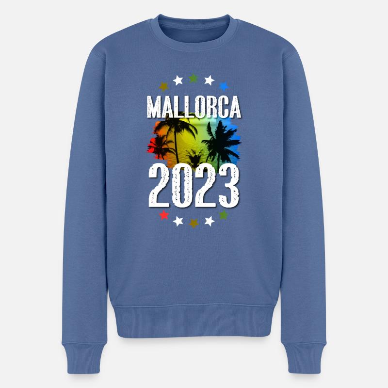 Mallorca 2023 - Männer Premium Bio Pullover - Taubenblau