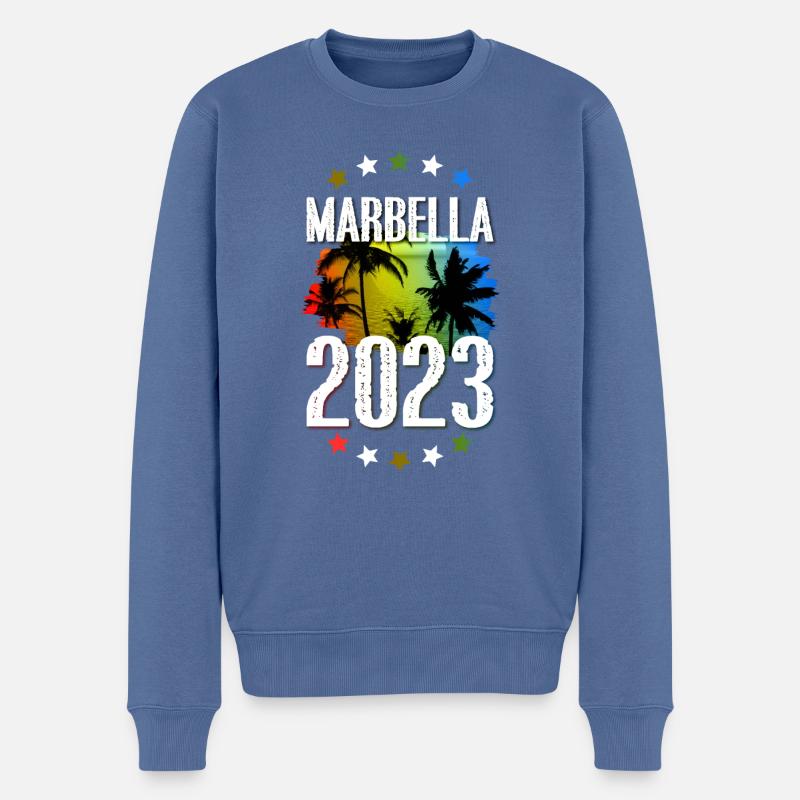 Marbella 2023 - Pull Premium bio Homme - bleu pigeon