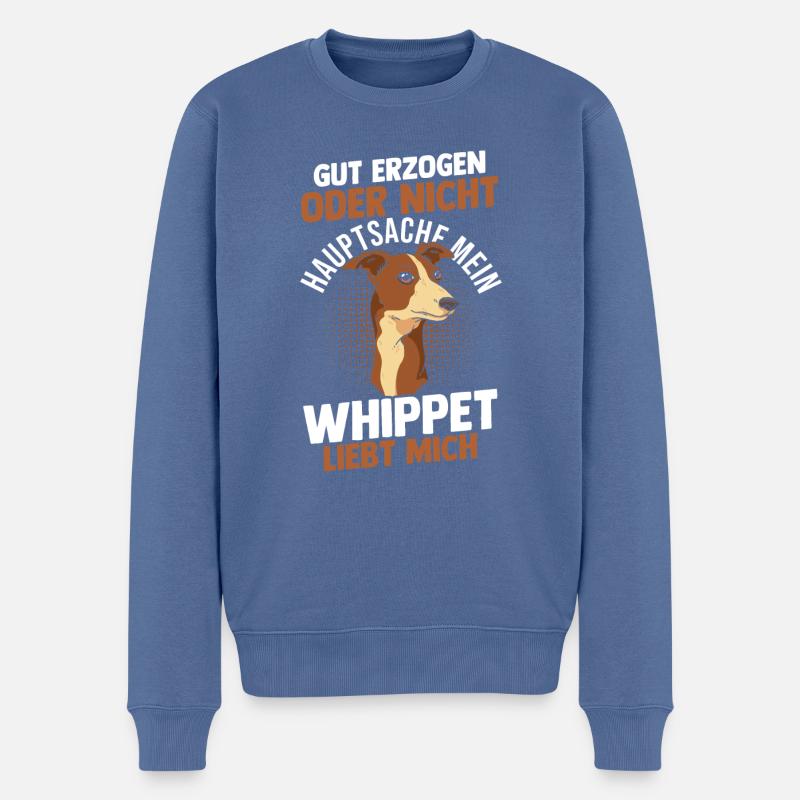 Hund Whippet - Männer Premium Bio Pullover - Taubenblau