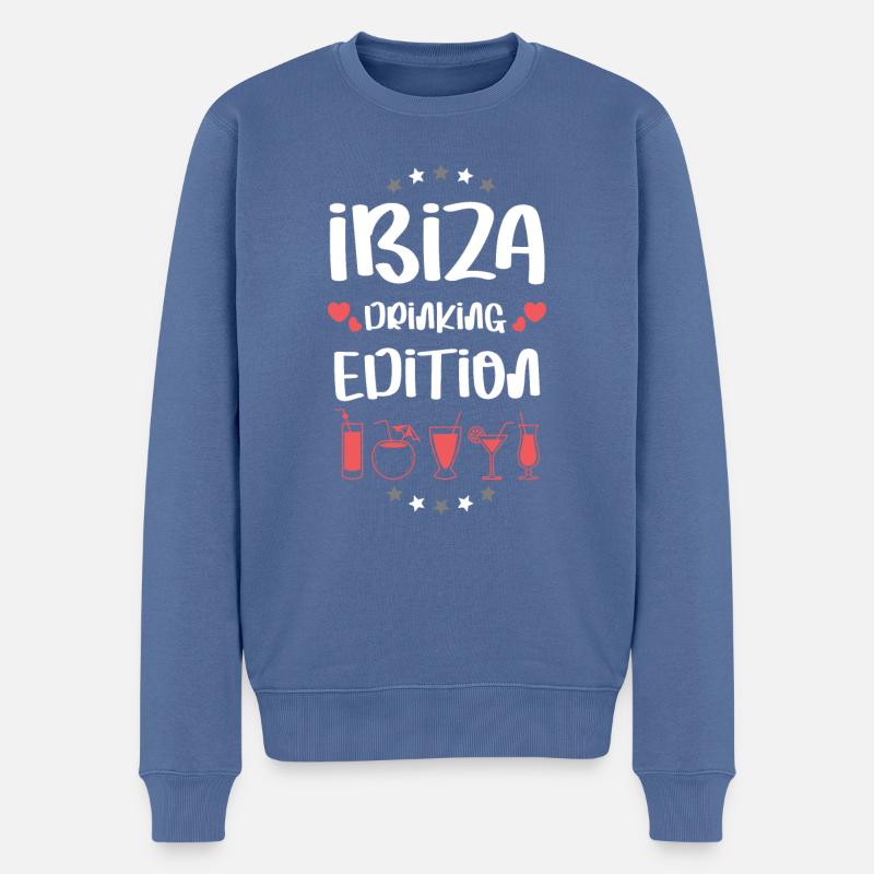 Ibiza Drinking Team - Männer Premium Bio Pullover - Taubenblau