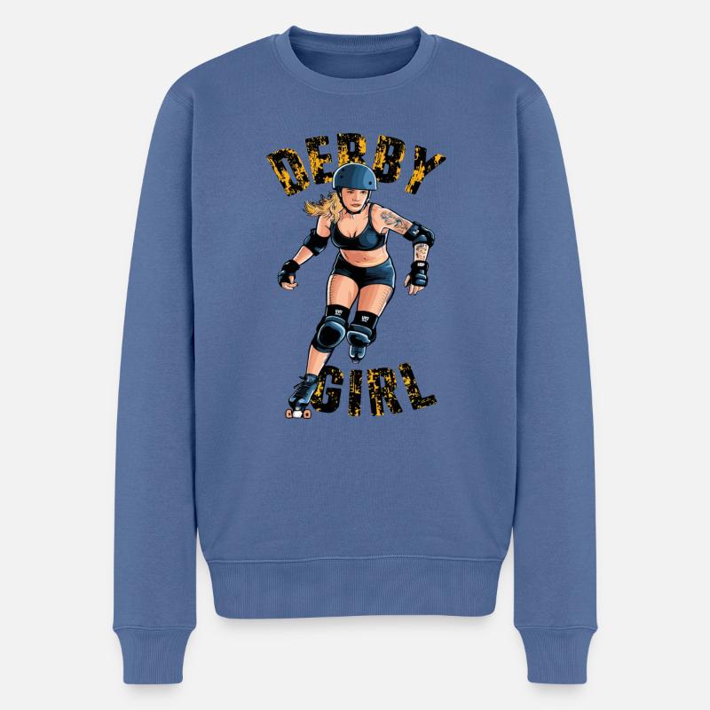 Rollschuhe Roller Derby Rollschuhfahren - Männer Premium Bio Pullover - Taubenblau