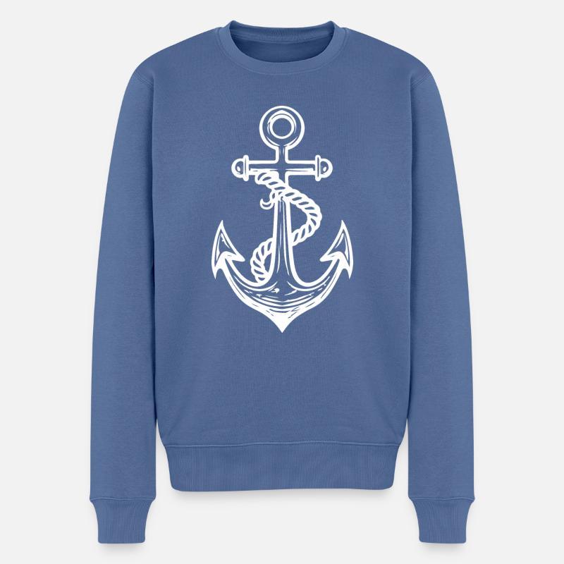Ancre - Pull Premium bio Homme - bleu pigeon