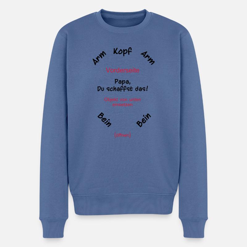 baby body strampler // Papa, Du schaffst das! - Männer Premium Bio Pullover - Taubenblau