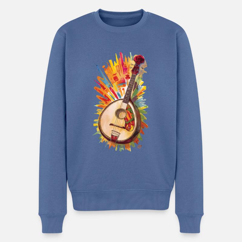 Bouzouki-Instrument-Geschenk - Männer Premium Bio Pullover - Taubenblau