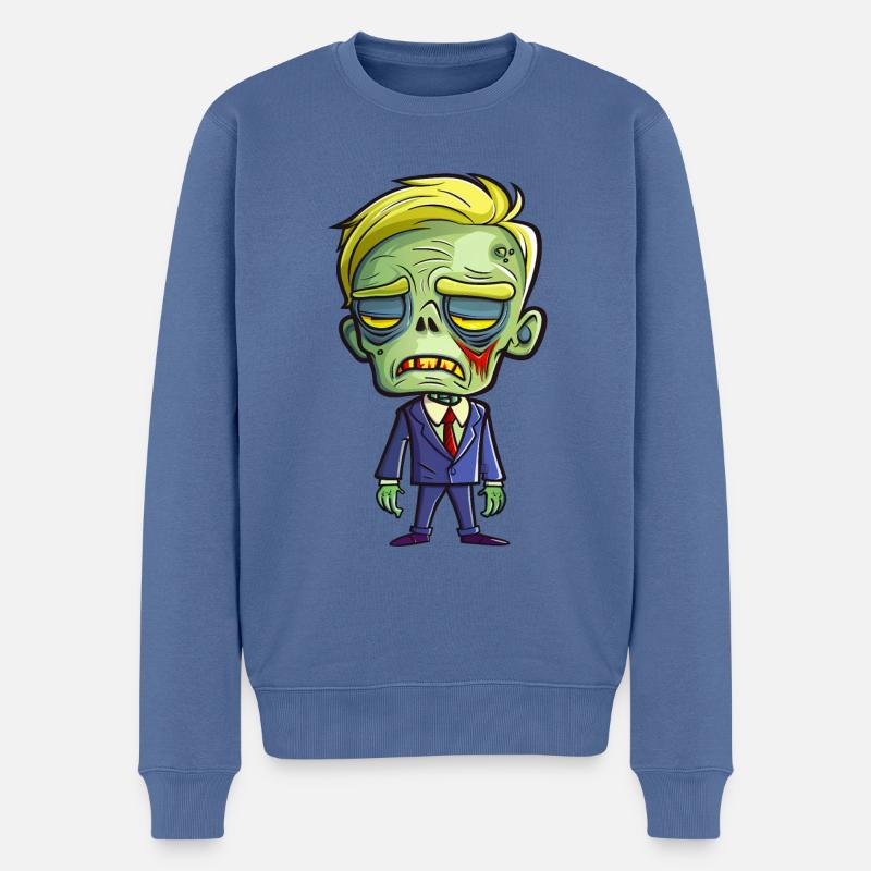 Politiker Halloween - Männer Premium Bio Pullover - Taubenblau