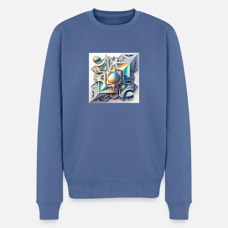 Mystisches Fantasy-Quadrat - Männer Premium Bio Pullover - Taubenblau