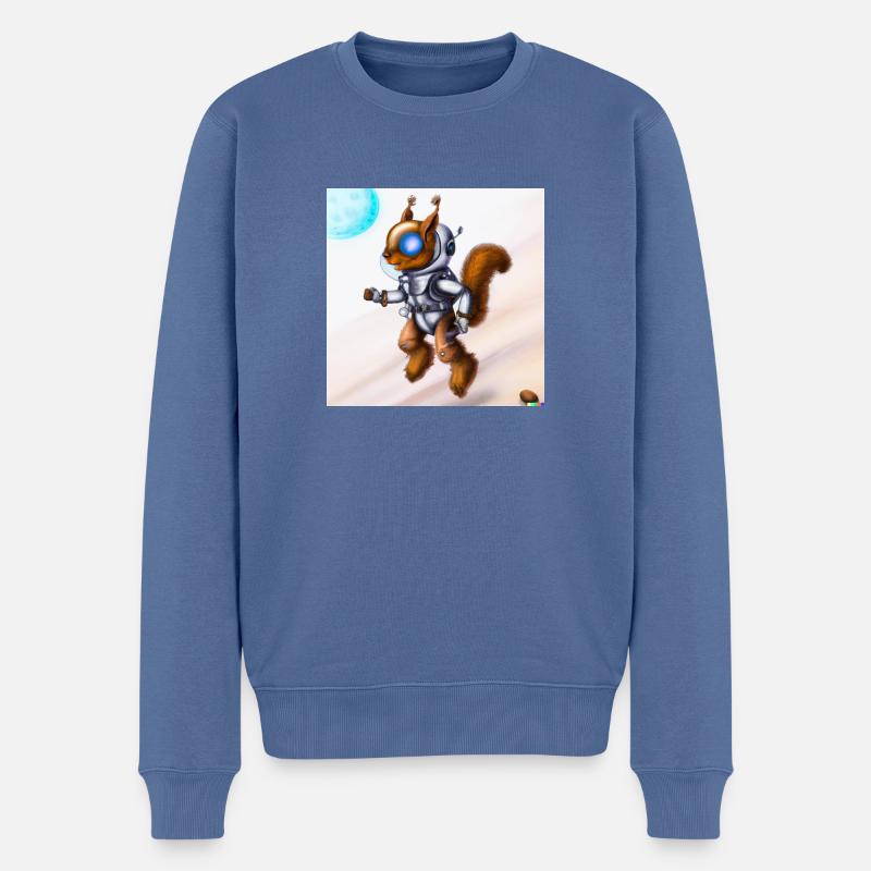 Space Squirrel - Walk Me to the Moon - Männer Premium Bio Pullover - Taubenblau