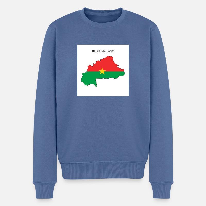 Burkina Faso Flagge, Map - Männer Premium Bio Pullover - Taubenblau