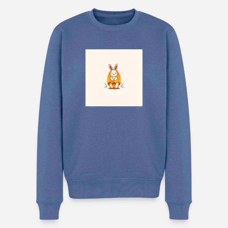 Osterhase und Ei - Männer Premium Bio Pullover - Taubenblau