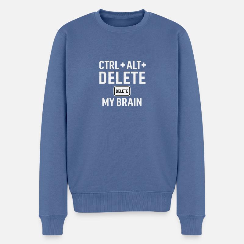 CTRL + ALT + DELETE MY BRAIN - Männer Premium Bio Pullover - Taubenblau
