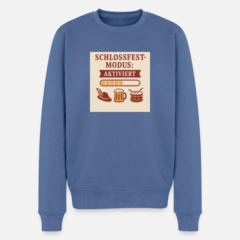Schlossfestmodus - Aktiviert - Männer Premium Bio Pullover - Taubenblau