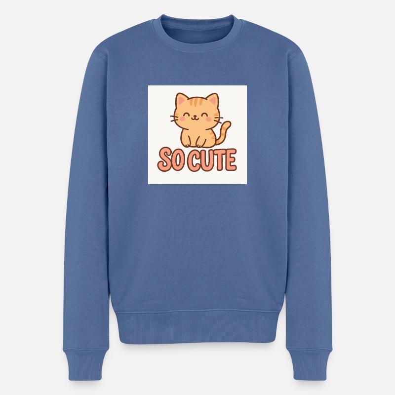 Süßes Kätzchen - Männer Premium Bio Pullover - Taubenblau