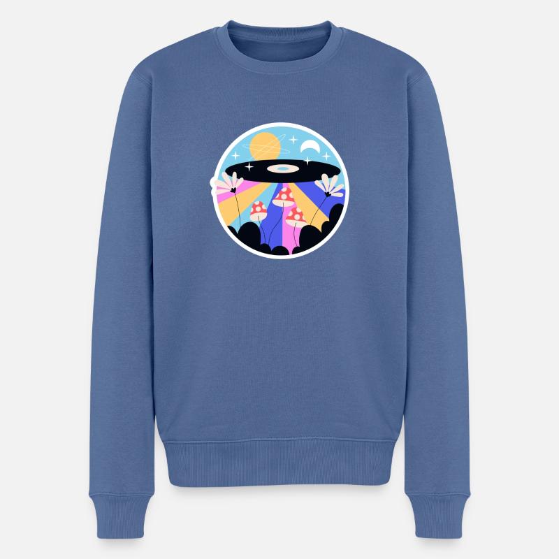 ET DISC - Pull Premium bio Homme - bleu pigeon
