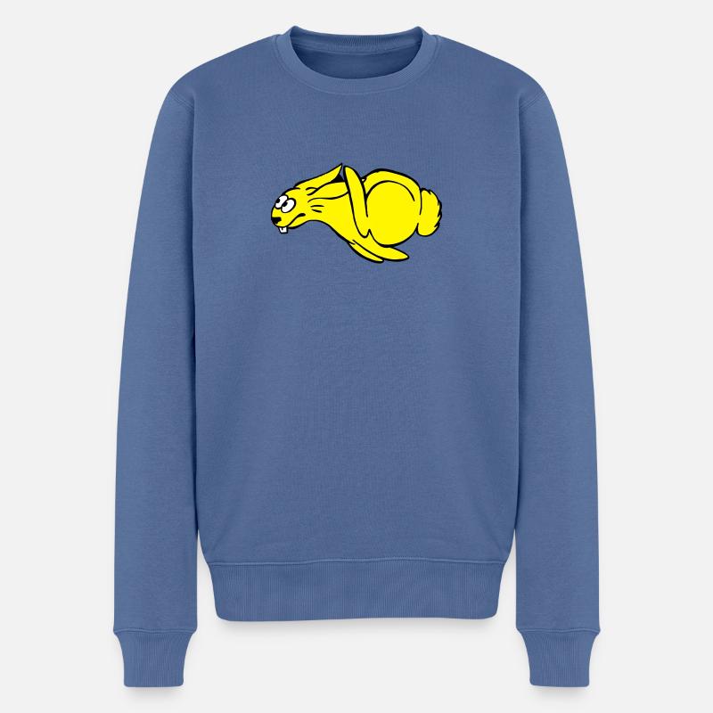 Quick Bunny - Männer Premium Bio Pullover - Taubenblau