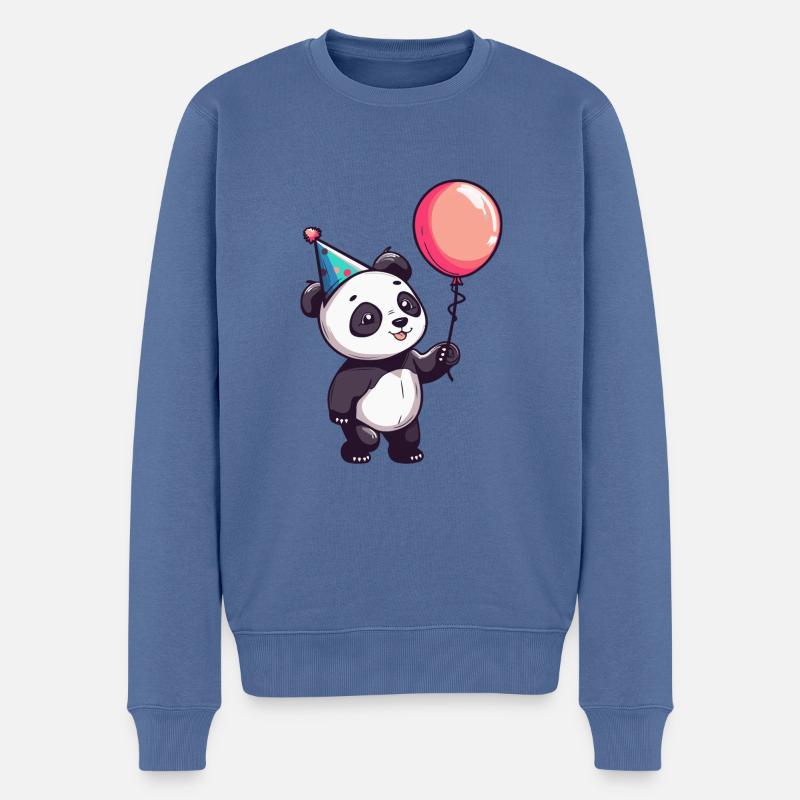 Panda Anniversaire Bande Dessinée - Pull Premium bio Homme - bleu pigeon