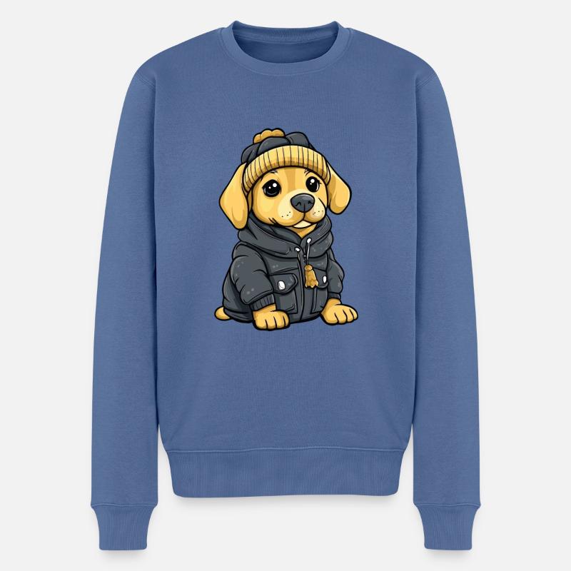 Chien Labrador Élégant - Pull Premium bio Homme - bleu pigeon