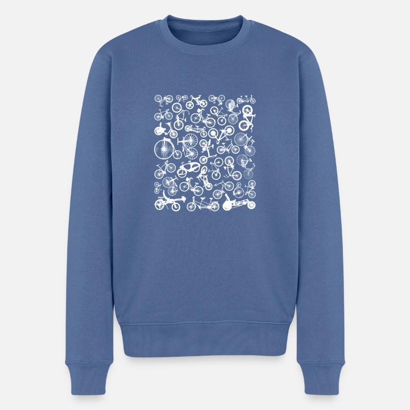Fahrrad muster rad - Männer Premium Bio Pullover - Taubenblau