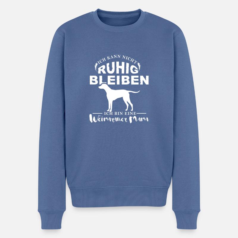 Weimaraner Mama - Männer Premium Bio Pullover - Taubenblau