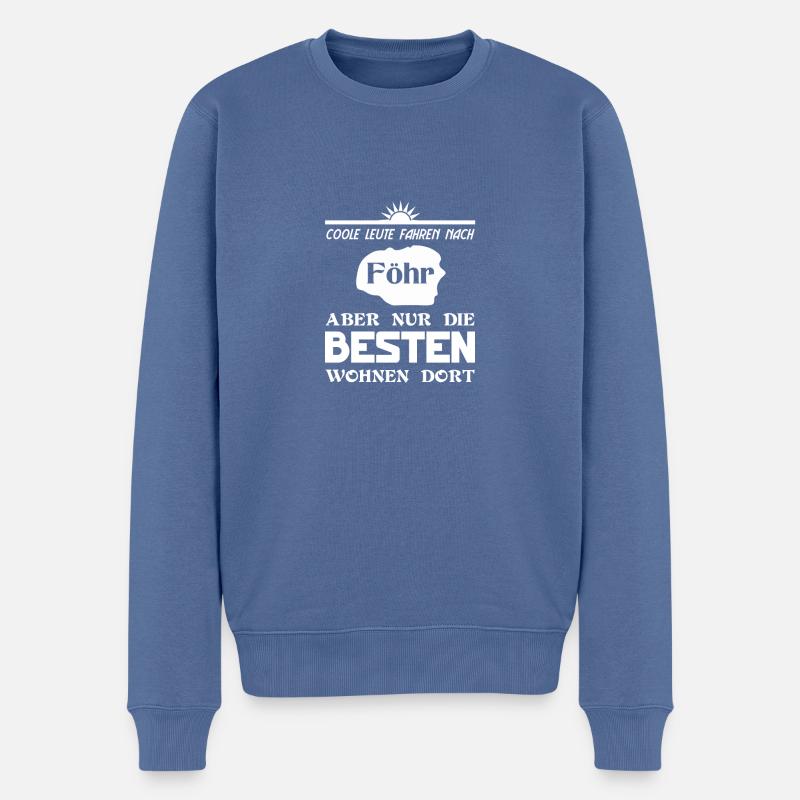 Die besten Leute Föhr - Männer Premium Bio Pullover - Taubenblau