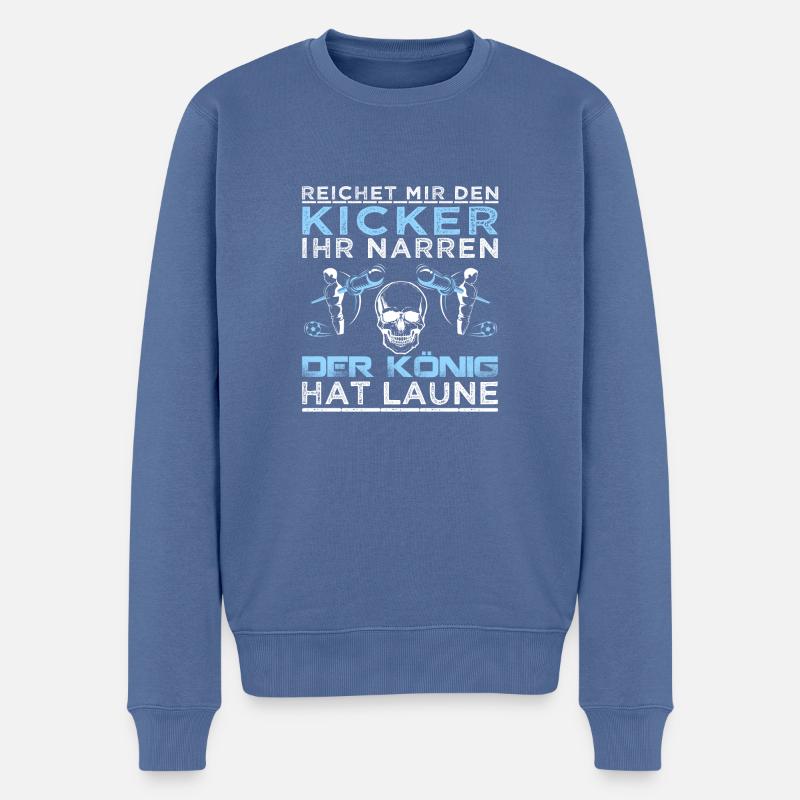 KICKER KÖNIG - Männer Premium Bio Pullover - Taubenblau