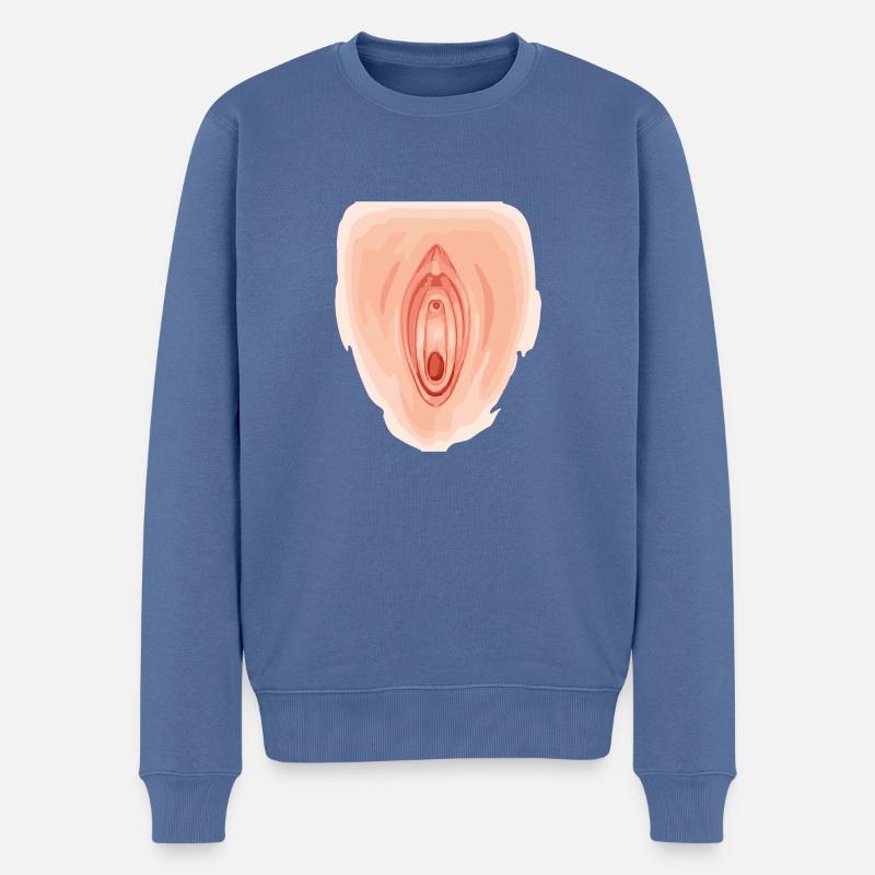 Vagina - Männer Premium Bio Pullover - Taubenblau