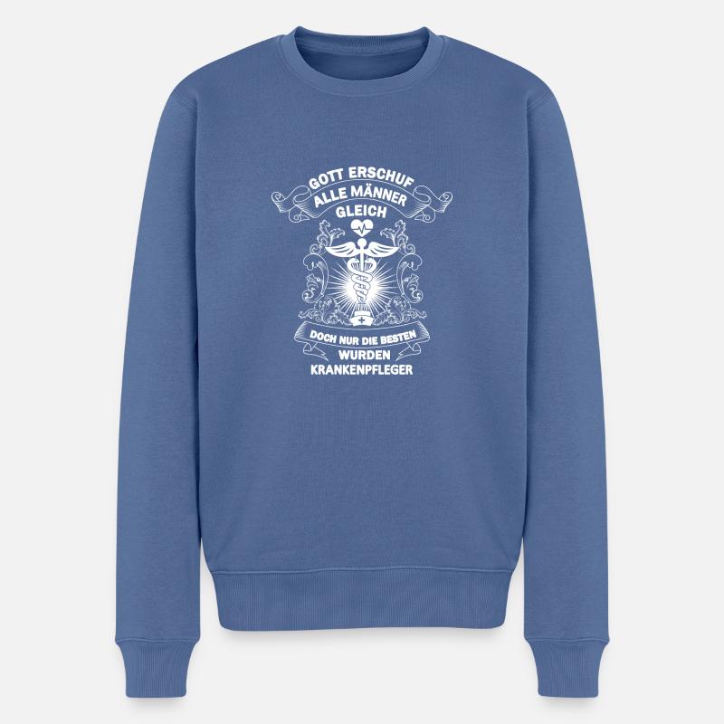 Krankenpfleger - Männer Premium Bio Pullover - Taubenblau