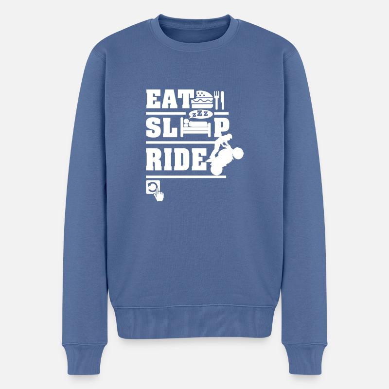 Eat Sleep Ride - Männer Premium Bio Pullover - Taubenblau