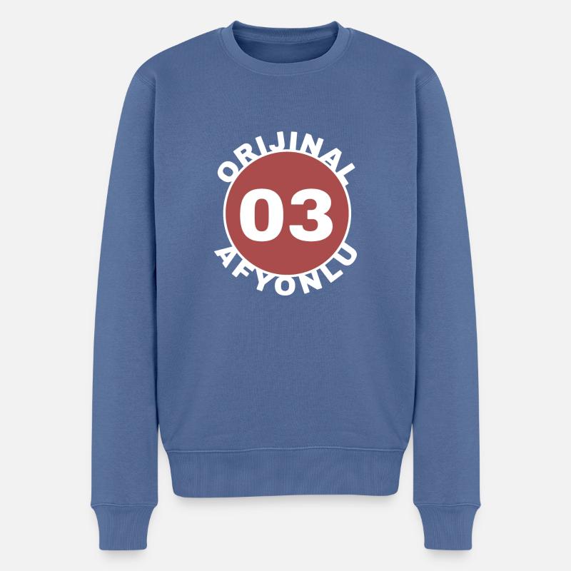 Afyon - Männer Premium Bio Pullover - Taubenblau