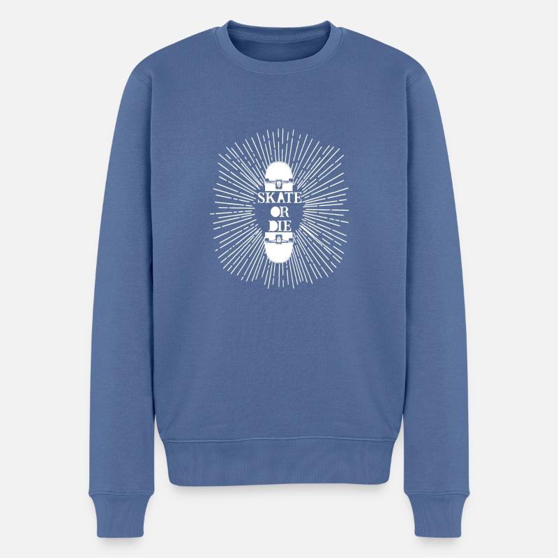Patiner ou mourir - Pull Premium bio Homme - bleu pigeon