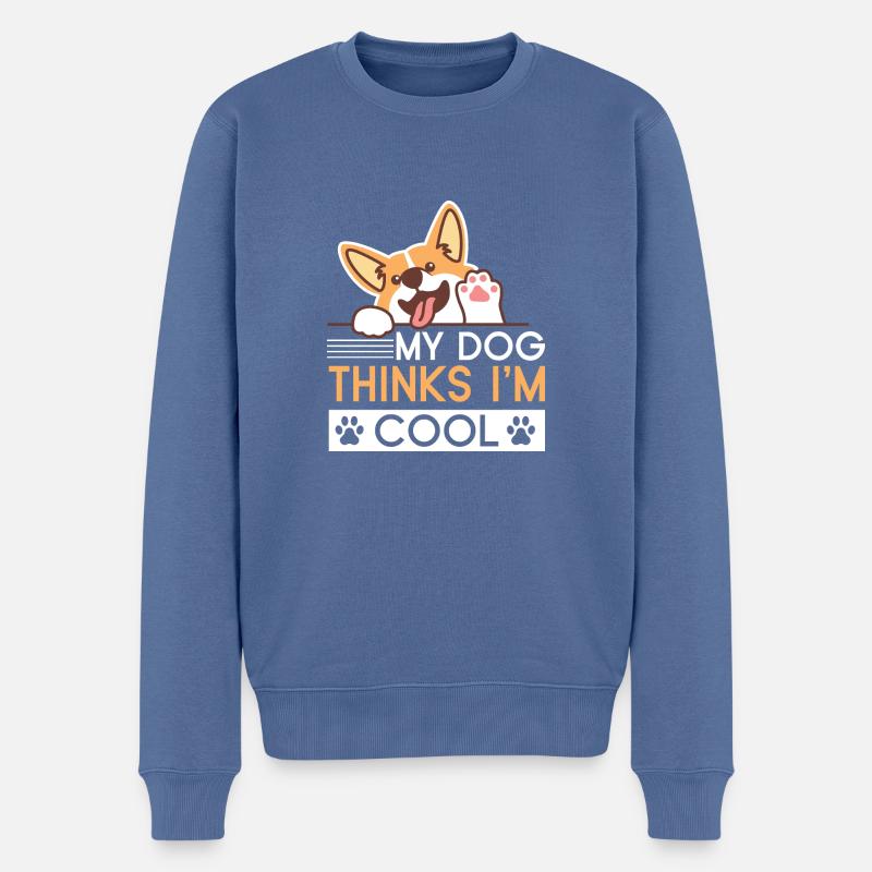 Dog 1 - Männer Premium Bio Pullover - Taubenblau