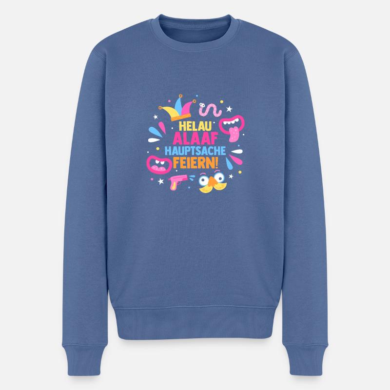 Karnevalskostüm Fasching Karneval - Männer Premium Bio Pullover - Taubenblau