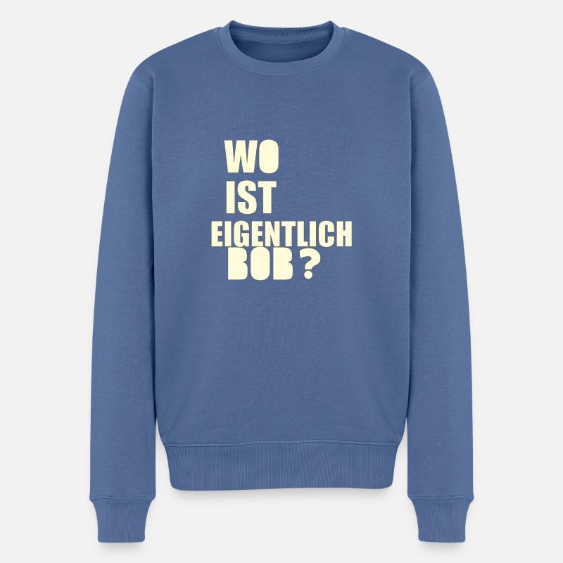 wo ist bob - Männer Premium Bio Pullover - Taubenblau