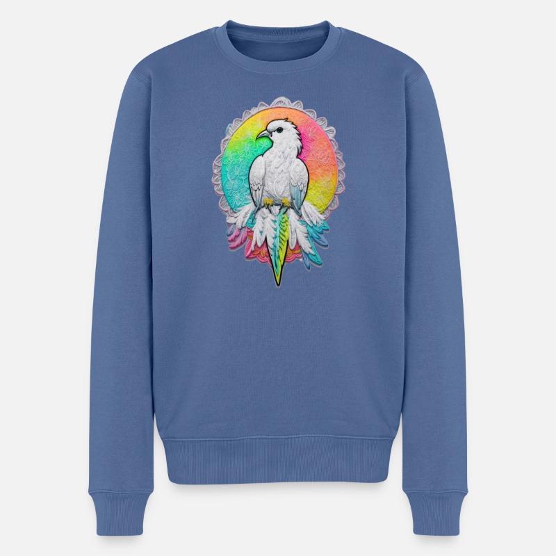 Taube - Männer Premium Bio Pullover - Taubenblau