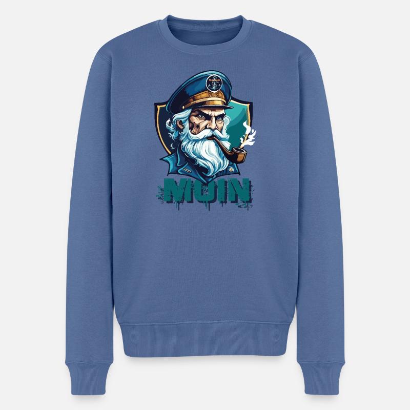 MOIN - Capitaine sinistre avec sifflet - Pull Premium bio Homme - bleu pigeon